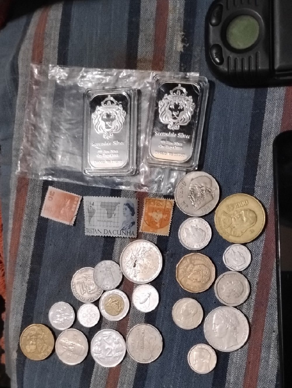 Silver Content World Coin 🪙 Lot Circulated & Fine Brilliant Silver Plate Pair